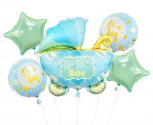 BALONY FOLIOWE ZESTAW WÓZEK NIEBIESKI A5