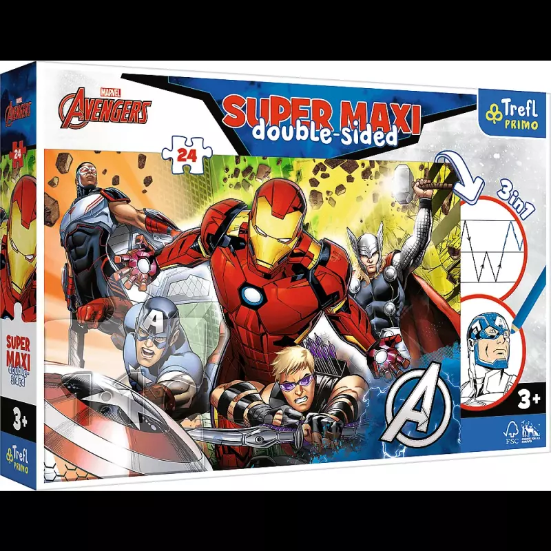 PUZZLE 24 TREFL SUPER MAXI SILNI AVENGERS SPIDERMAN