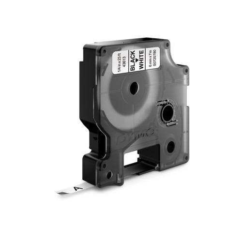 TAŚMA D1 - 6MM X 7M CZARNY/BIAŁY