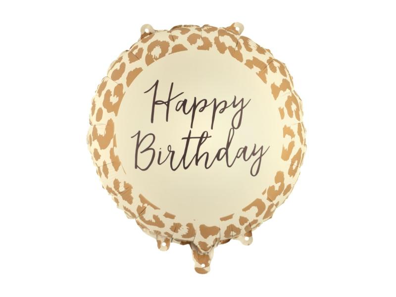 BALON FOLIOWY PASTYLKA HAPPY BIRTHDAY CĘTKI 32X35CM MIX