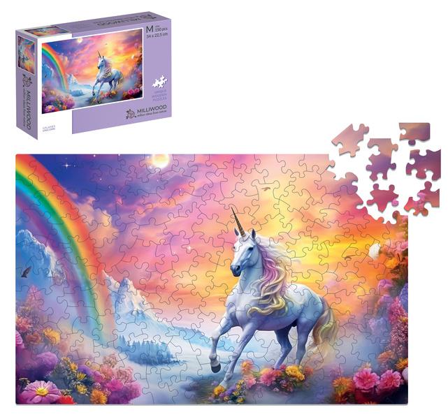 PUZZLE DREWNIANE – GALAXIES – JEDNOROŻEC – 150 el.