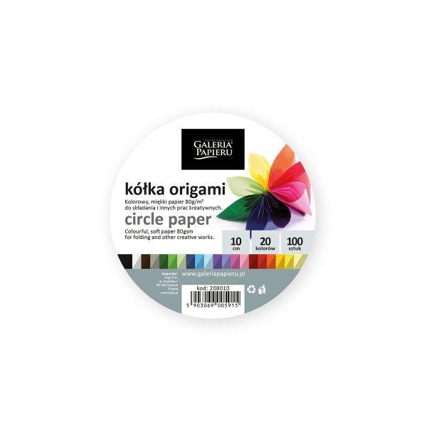 PAPIER DO ORIGAMI KÓŁKA MIX KOLORÓW 10CM 80G OP 100SZT