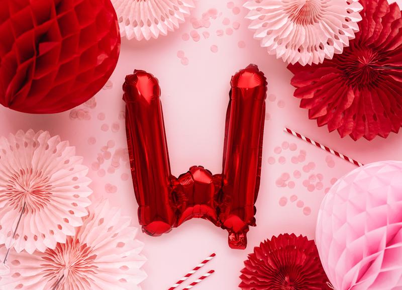 BALON FOLIOWY LITERA W 35CM CZERWONY