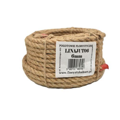 Lina jutowa skręcana naturalna śr. 6mm/20mb
