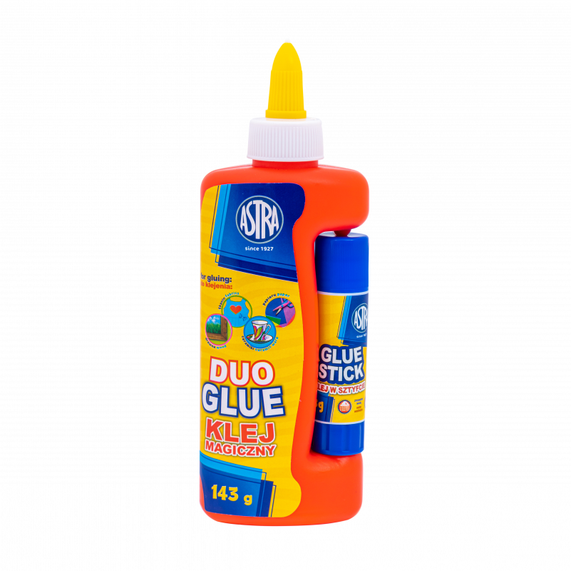 KLEJ DUO W ZEST.:KLEJ MAGICZNY W PŁYNIE PVA ASTRA 143G+KLEJ W SZTYFCIE PVPASTRA 8G