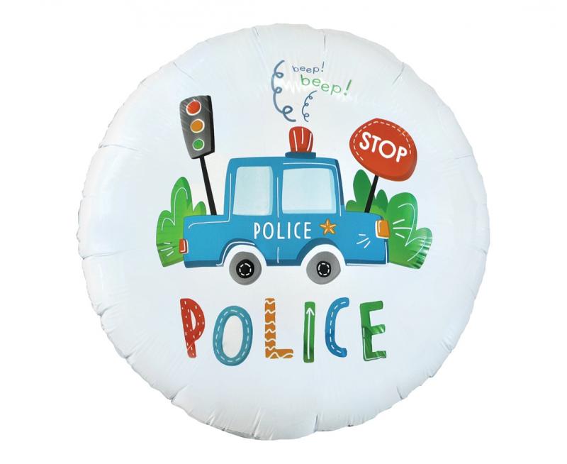 BALON FOLIOWY POLICE 18' OKRĄGŁY