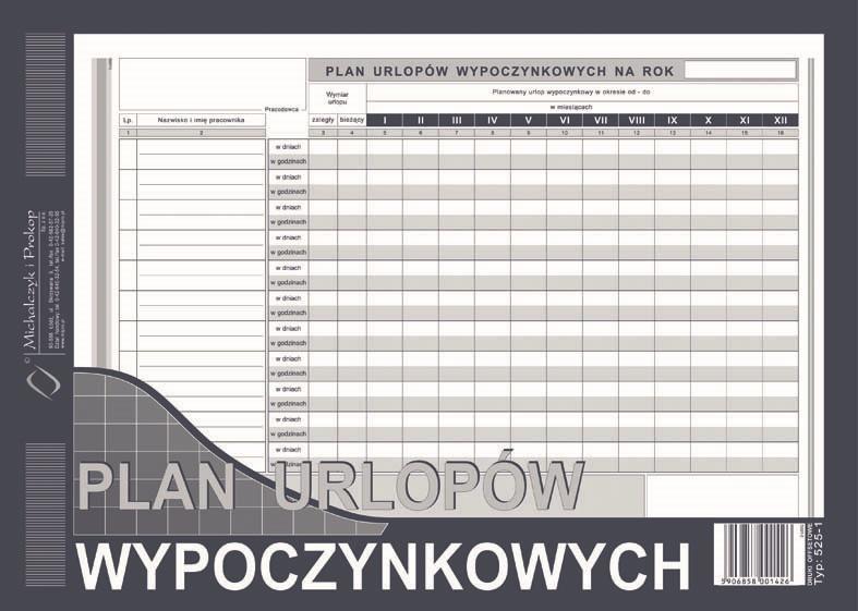 DRUK M PLAN URLOPÓW WYPOCZYNKOWYCH