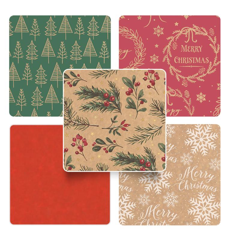 PAPIER DO PAKOWANIA CHRISTMAS KRAFT MIX #ŚWIĘTA