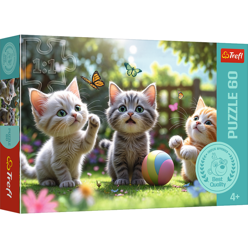 PUZZLE 60 TREFL TRZY KOCIAKI RODZINA TREFLIKÓW