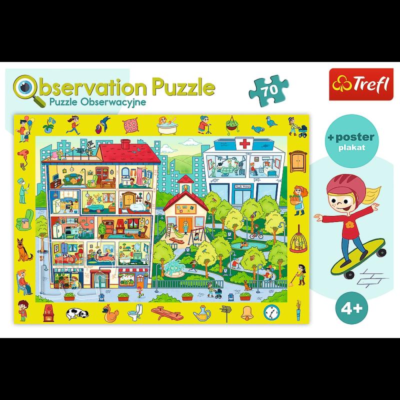 PUZZLE 70 TREFL OBSERWACYJNE.ODWIEDZAMY MIASTECZKO