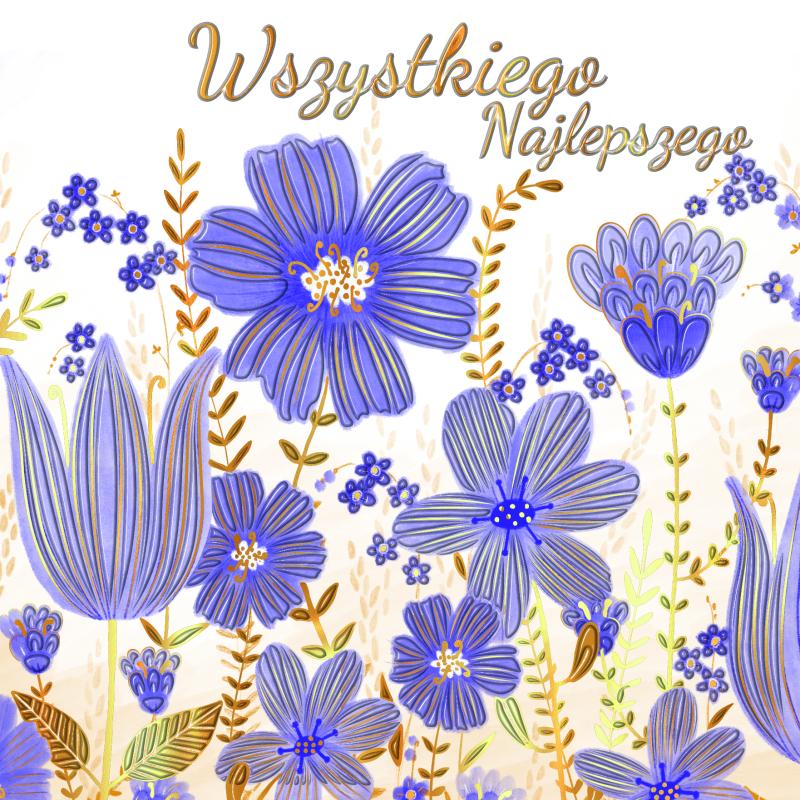 KARNET KW KWIATY FIOLETOWE II