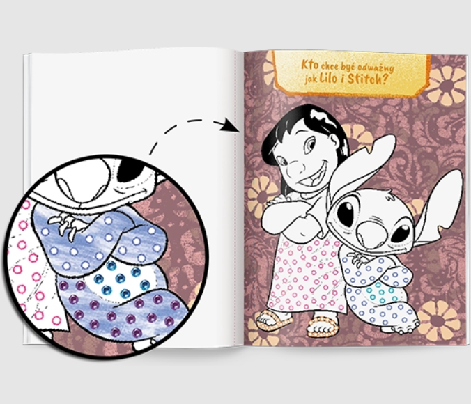 KSIĄŻECZKA DISNEY STITCH MALOWANKA Z DIAMENCIKAMI
