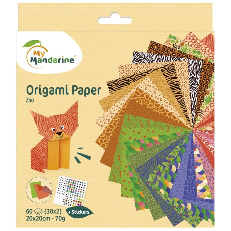 PAPIER ORIGAMI ZOO 20X20CM 70G