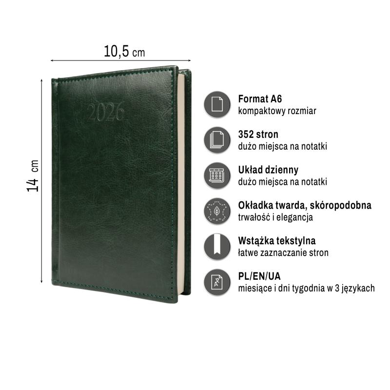 KALENDARZ KSIĄŻKOWY FIGARO A6 DZIENNY AREX
