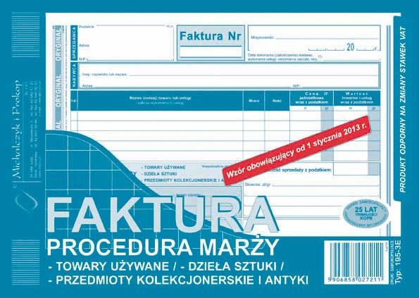 DRUK M F-RA PROC.MARŻY TOWARY UŻYW