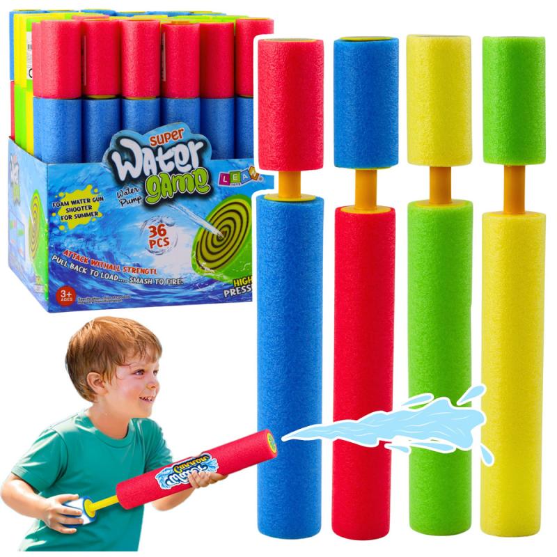 BROŃ PIANKOWA NA WODĘ POMPKA TUBA WODNA KOLOROWA 30CM MIX