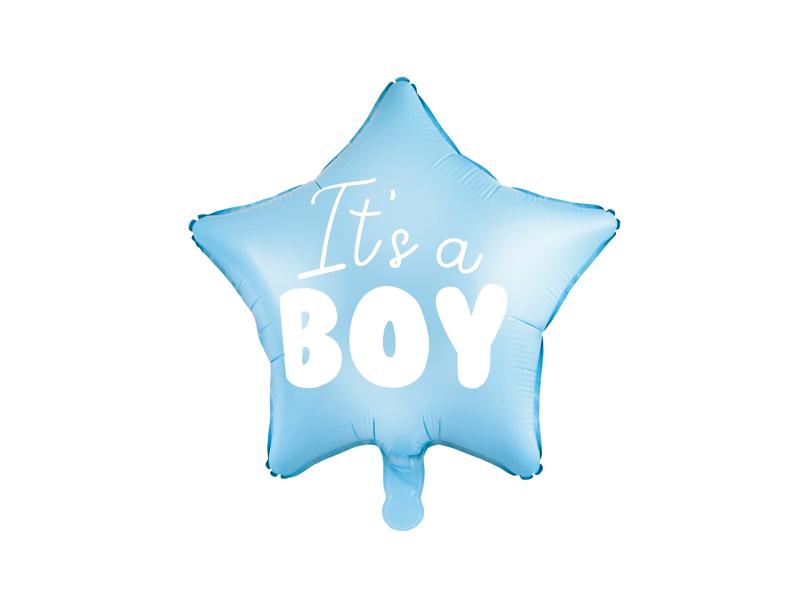 BALON FOLIOWY GWIAZDA IT'S A BOY J.NIEBIESKI 45CM