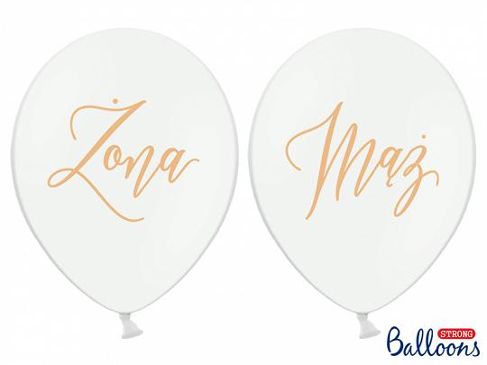 BALON ŻONA,MĄŻ PASTEL PURE WHITE 30CM