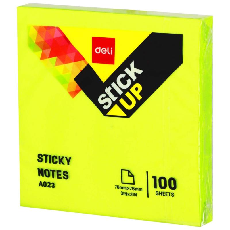 NOTES SAMOPRZYLEPNY 76x76MM 100 KARTEK MIX KOLORÓW DELI