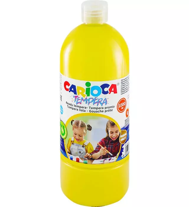 FARBA TEMPERA 1000ML ŻÓŁTA CARIOCA 40430/03