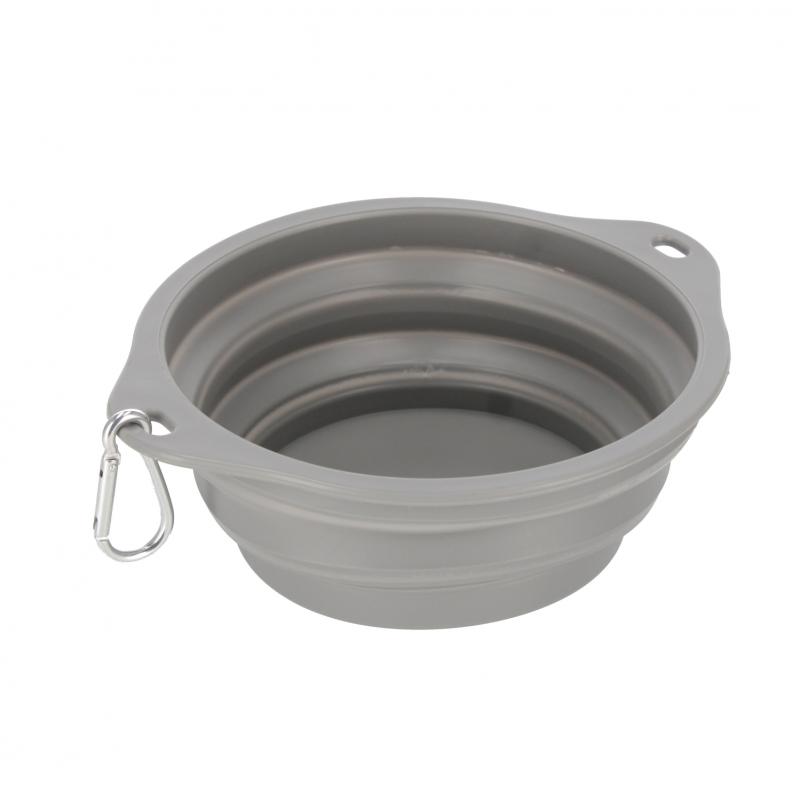 MISKA DLA ZWIERZĄT SKŁADANA SILIKONOWA SZARA 19CM TRIK 48