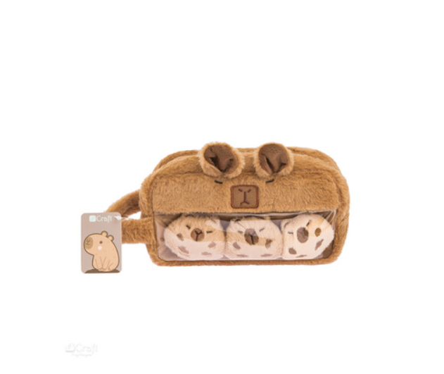 PIÓRNIK PLUSZOWY Z PRZYPINKAMI 19X10X7CM KAPIBARA