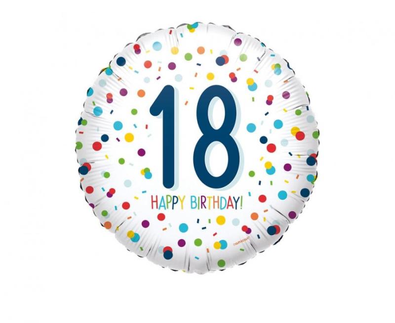 BALON FOLIOWY 18CALI CONFETTI BDAY 18
