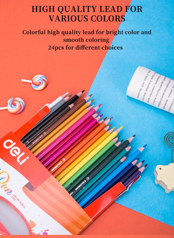 KREDKI 24 OŁÓWKOWE BEZDRZEWNE COLORUN DELI