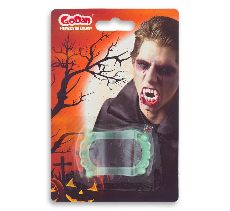 ZĘBY WAMPIRA ŚWIECĄCE HALLOWEEN BANER