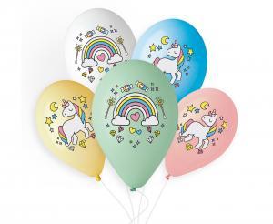 BALONY PREMIUM HEL JEDNOROŻEC I TĘCZA 13 CALI A/5