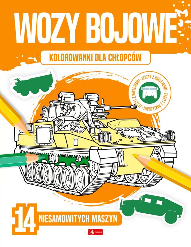 KSIĄŻECZKA KOLOROWANKA DLA CHŁOPCÓW WOZY BOJOWE