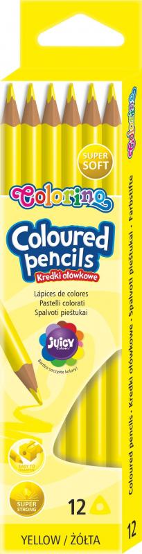 KREDKI OŁÓWKOWE 12 COLORINO TRÓJKĄTNE ŻÓŁTE