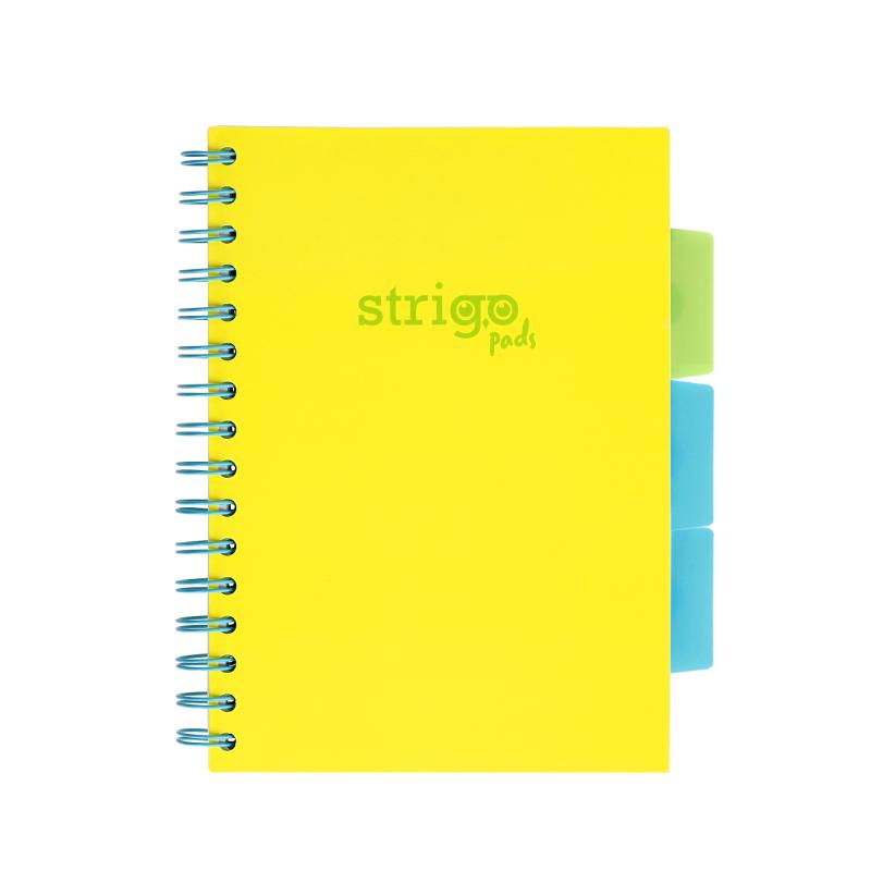 KOŁOZESZYT A5/100# NEON ŻÓŁTY 80G STRIGO