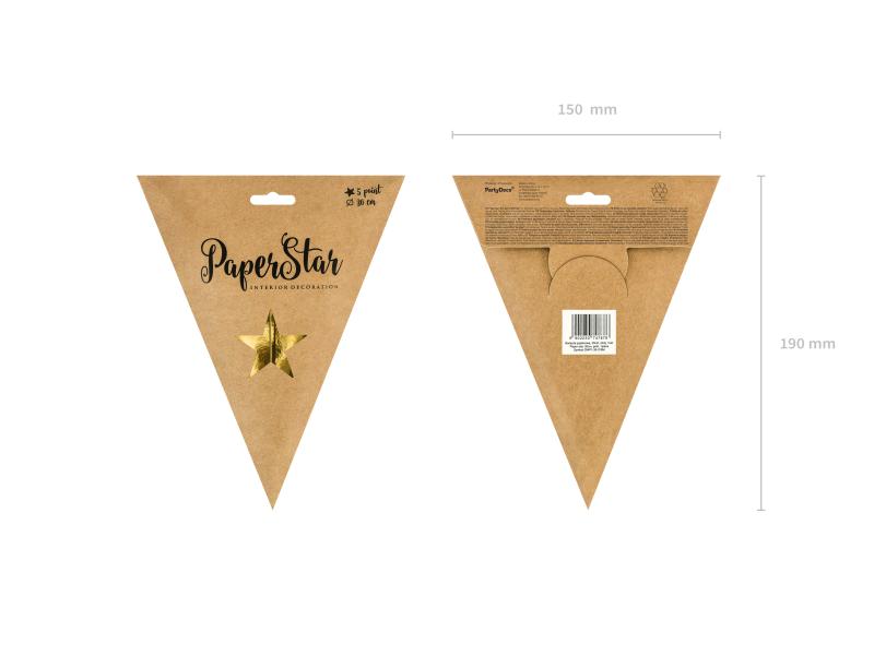 GWIAZDA PAPIEROWA ZŁOTY 30CM