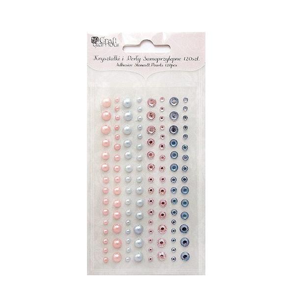 KRYSZTAŁKI I PERŁY SAMOPRZYLEPNE A/120 SWEET PINK&BLUE