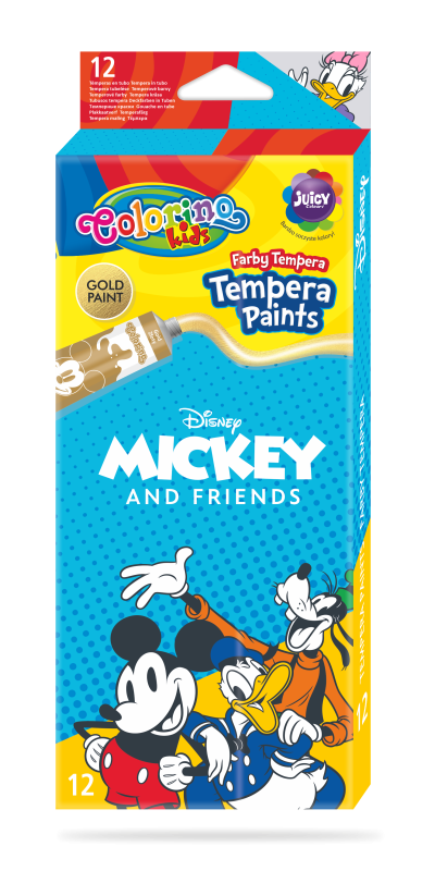 FARBY TEMPERA W TUBACH 12 ML 12 KOL. COLORINO / MICKEY /