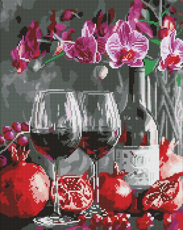 ZESTAW DO MOZAIKI DIAMENTOWEJ KWIATY ORCHIDEI 40X50CM