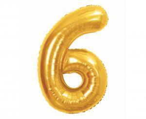 BALON FOLIOWY B&C CYFRA 6 ROYAL GOLD