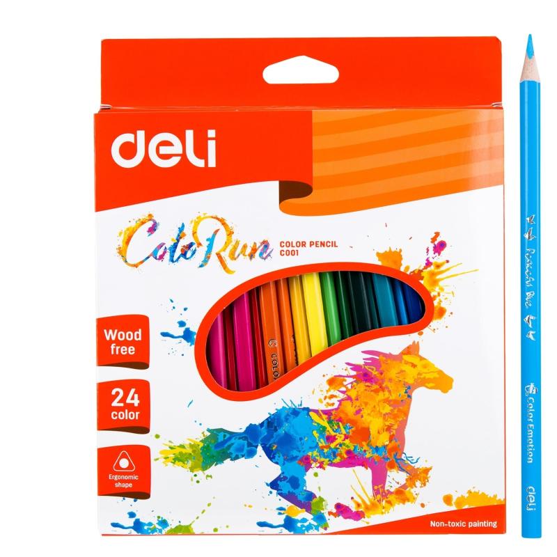 KREDKI 24 OŁÓWKOWE BEZDRZEWNE COLORUN DELI