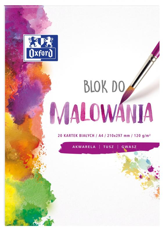 BLOK DO MALOWANIA OXFORD A4/20K BIAŁY 120G BANER