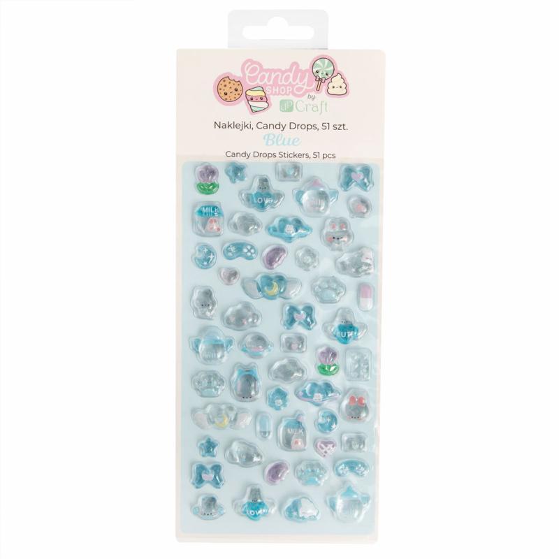 NAKLEJKI CANDY DROPS, 51 SZT. - BLUE