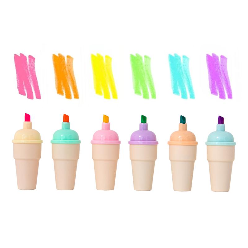 ZAKREŚLACZE MINI PASTEL 6 SZT ICE CREAM