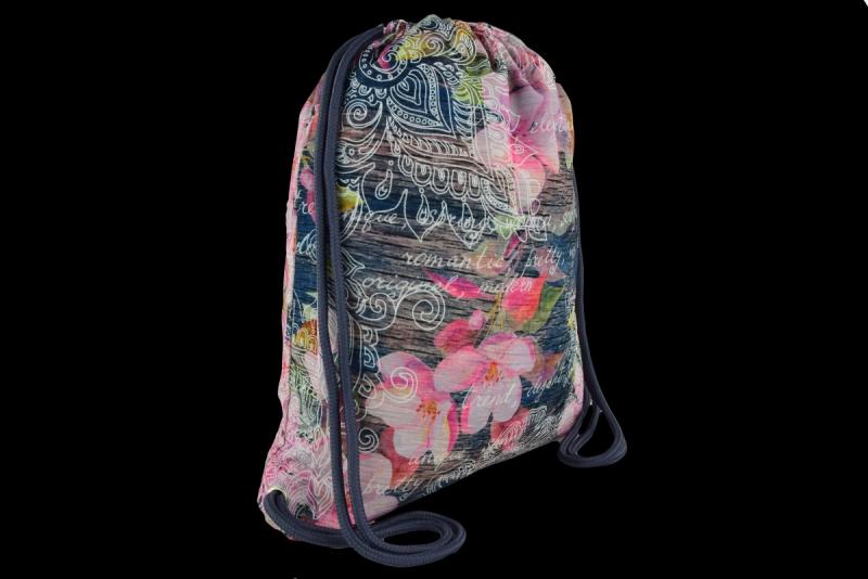 PLECAK NA SZNURKACH STRIGHT SO-11 FLOWERS PINK