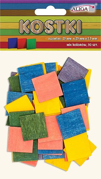 KOSTKI PK-2205 MIX KOLORÓW A/50 25X25X1,3MM