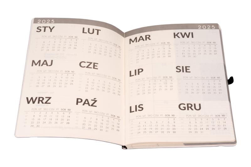 PLANER 30 MIESIĘCZNY B5 CZARNY 2025/2027