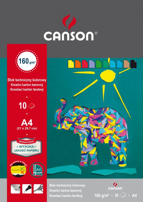 BLOK TECHNICZNY A4 KOLOR CANSON A'10 160G