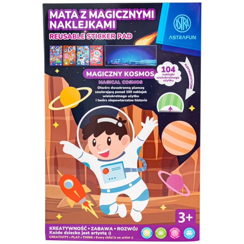 ZESTAW NAKLEJEK WIELOKROTNEGO UŻYTKU W TECZCE XL ASTRAFUN - Jednorożec