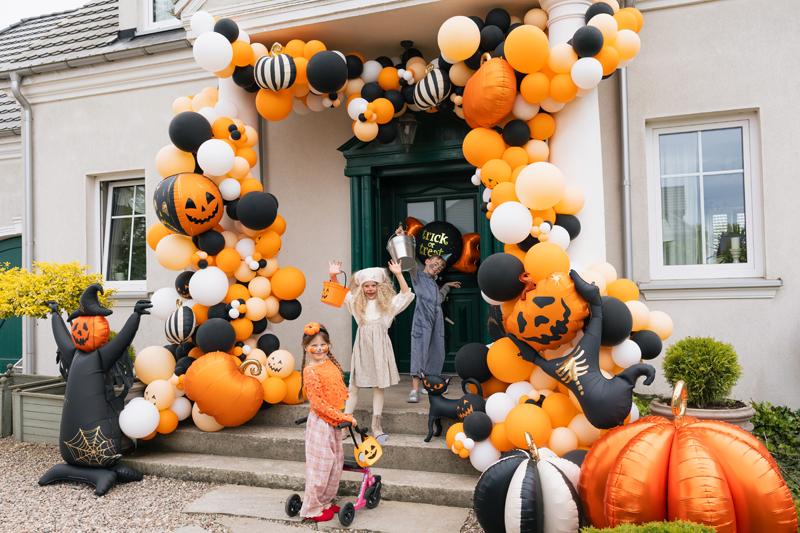 BALON FOLIOWY STRASZNE DYNIE 50CM POMARAŃCZOWO-CZARNE