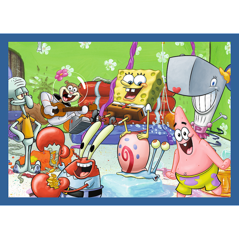 PUZZLE 4W1 TREFL PODWODNE ŻYCIE SPONGEBOBA