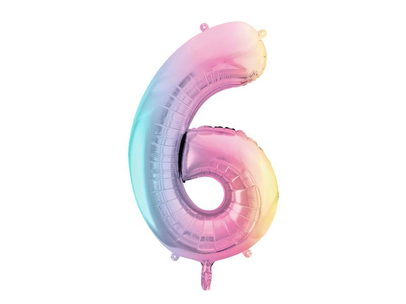 BALON FOLIOWY 6 86CM PASTELOWY TĘCZOWY